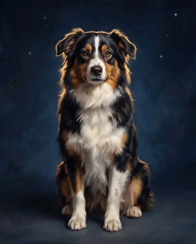 Illustration of a Australian Shepherd